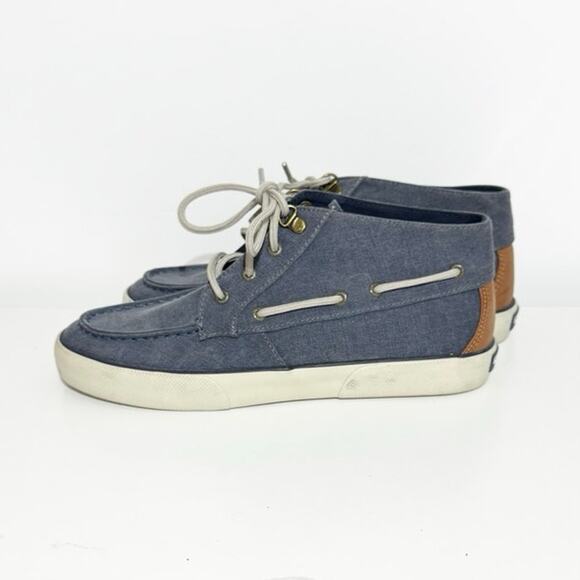 Sperry Pier Crest TopSider Sneaker Gray Washed Fabric Women’s Size 9 - Picture 3 of 10